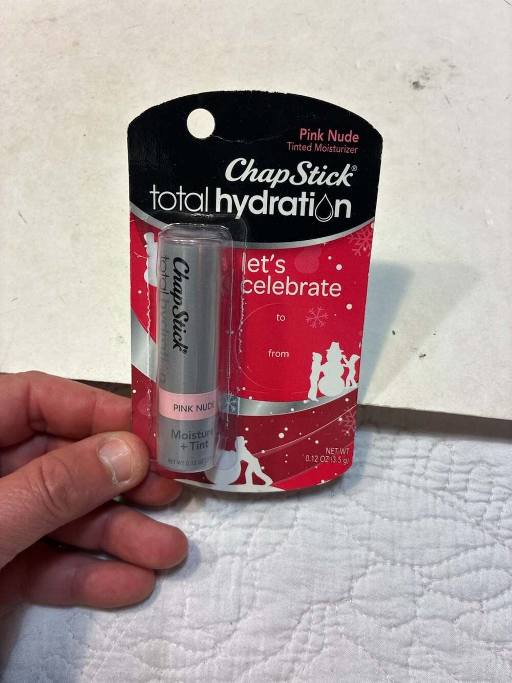 Lot of 3 ChapStick Total Hydration Moisture + Tint Pink Nude Tinted Lip Balm 0.1